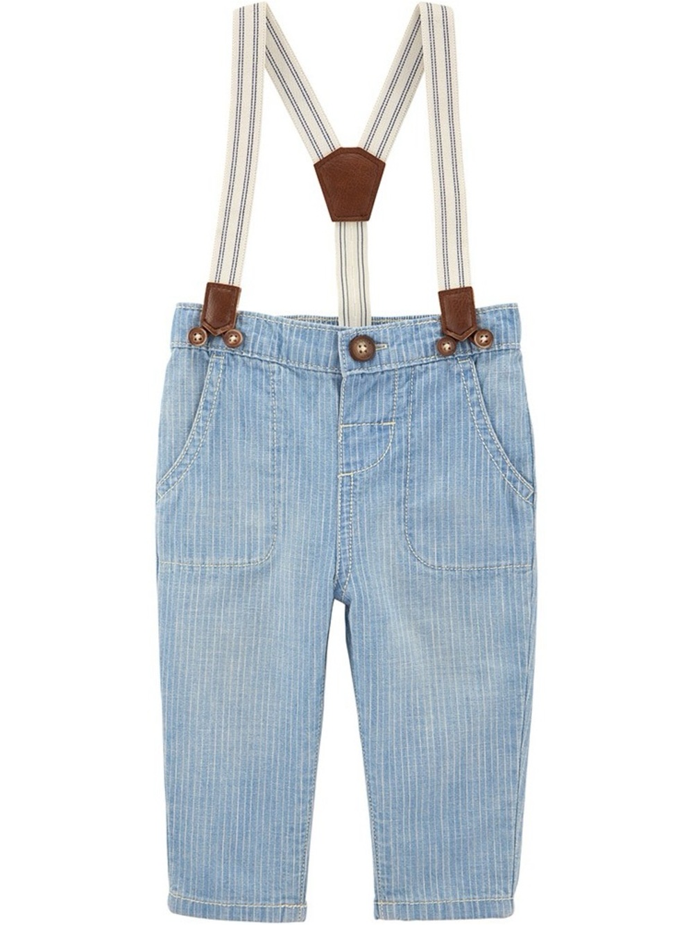 NWT OshKosh 24M Suspender Pants Railroad Stripe Ring Bearer Family Photo Outfit
